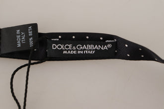 Black White Polka Dot 100% Silk Neck Papillon Tie Dolce & Gabbana