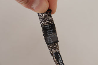 Black white 100% Silk Adjustable Neck Papillon Tie Dolce & Gabbana