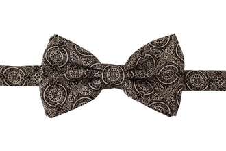 Black white 100% Silk Adjustable Neck Papillon Tie Dolce & Gabbana