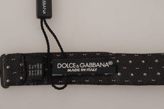 Gray Polka Dot 100% Silk Neck Papillon Tie Dolce & Gabbana