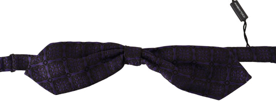 Blue Geometric Silk Adjustable Neck Papillon Tie Dolce & Gabbana