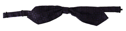 Blue Geometric Silk Adjustable Neck Papillon Tie Dolce & Gabbana