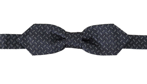 Blue Gray Polka Dot 100% Silk Neck Papillon Tie Dolce & Gabbana