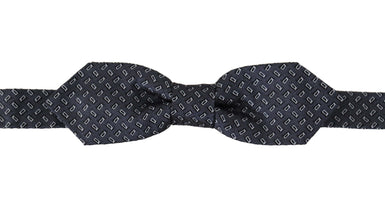 Blue Gray Polka Dot 100% Silk Neck Papillon Tie Dolce & Gabbana