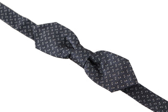 Blue Gray Polka Dot 100% Silk Neck Papillon Tie Dolce & Gabbana