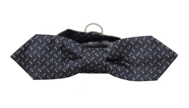 Blue Gray Polka Dot 100% Silk Neck Papillon Tie Dolce & Gabbana