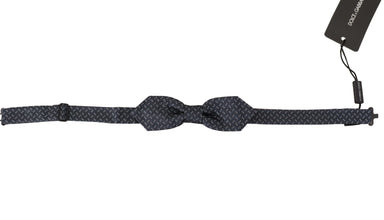 Blue Gray Polka Dot 100% Silk Neck Papillon Tie Dolce & Gabbana