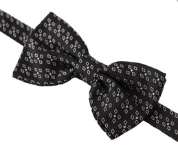 Black White Polka Dot 100% Silk Neck Papillon Tie Dolce & Gabbana