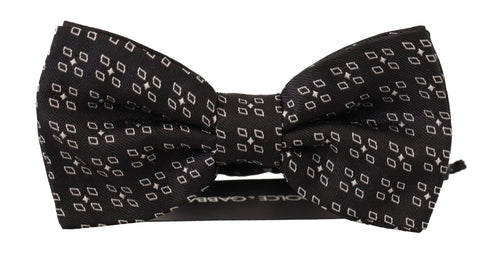 Black White Polka Dot 100% Silk Neck Papillon Tie Dolce & Gabbana