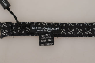 Black White Polka Dot 100% Silk Neck Papillon Tie Dolce & Gabbana