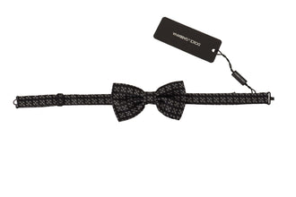 Black White Polka Dot 100% Silk Neck Papillon Tie Dolce & Gabbana