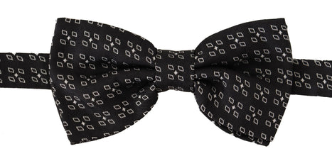 Black White Polka Dot 100% Silk Neck Papillon Tie Dolce & Gabbana