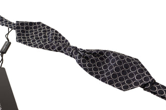 Black White Round 100% Silk Neck Papillon  Tie Dolce & Gabbana