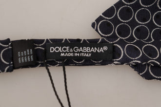 Black White Round 100% Silk Neck Papillon  Tie Dolce & Gabbana