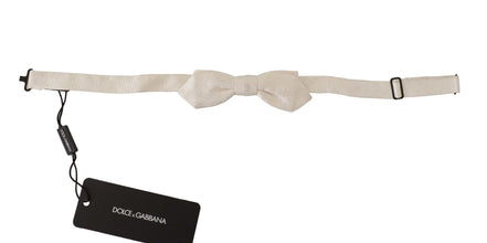 White 100% Silk Slim Adjustable Neck Papillon Tie Dolce & Gabbana