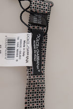 Black White Flower Pattern Silk Neck Papillon Tie Dolce & Gabbana