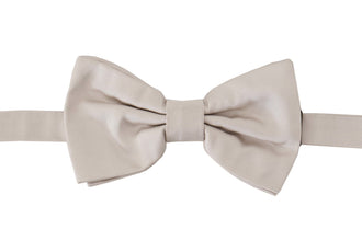 Gray 100% Silk Adjustable Neck Papillon Tie Dolce & Gabbana