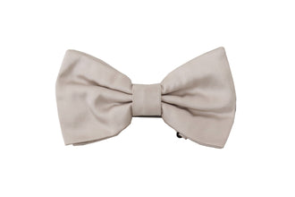 Gray 100% Silk Adjustable Neck Papillon Tie Dolce & Gabbana