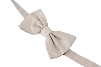 Gray 100% Silk Adjustable Neck Papillon Tie Dolce & Gabbana