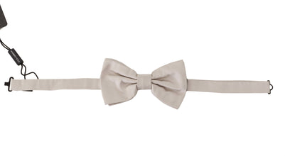 Gray 100% Silk Adjustable Neck Papillon Tie Dolce & Gabbana