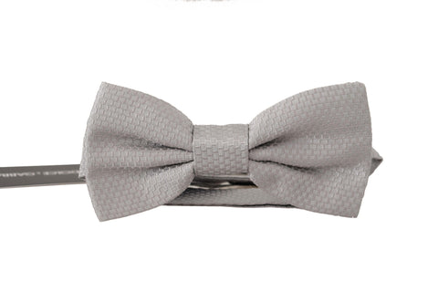 Gray 100% Silk Adjustable Neck Papillon Tie Dolce & Gabbana