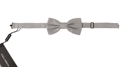 Gray 100% Silk Adjustable Neck Papillon Tie Dolce & Gabbana