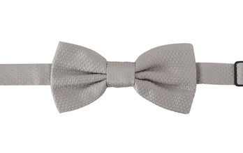 Gray 100% Silk Adjustable Neck Papillon Tie Dolce & Gabbana