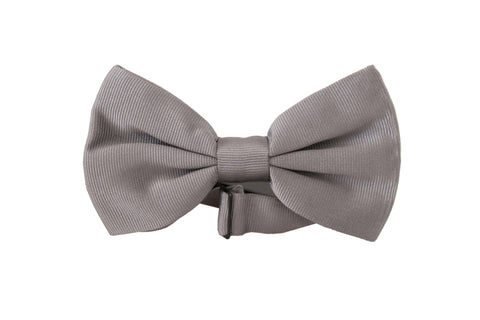 Gray 100% Silk Adjustable Neck Papillon Tie Dolce & Gabbana
