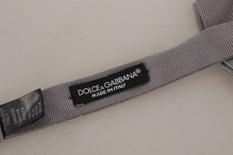 Gray 100% Silk Adjustable Neck Papillon Tie Dolce & Gabbana