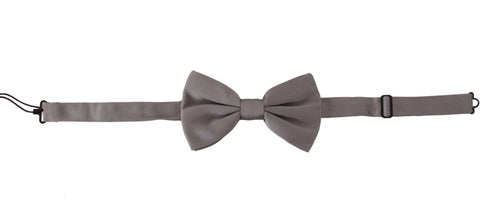 Gray 100% Silk Adjustable Neck Papillon Tie Dolce & Gabbana