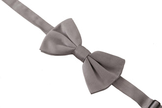Gray 100% Silk Adjustable Neck Papillon Tie Dolce & Gabbana