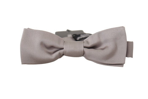 Silver 100% Silk Slim Adjustable Neck Papillon Tie Dolce & Gabbana