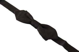 Black Solid 100% Silk Adjustable Neck Papillon Tie Dolce & Gabbana