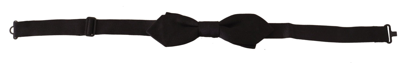 Black Solid 100% Silk Adjustable Neck Papillon Tie Dolce & Gabbana
