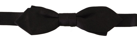 Black Solid 100% Silk Adjustable Neck Papillon Tie Dolce & Gabbana
