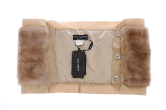 Beige MINK Fur Scarf Foulard Neck Wrap Dolce & Gabbana