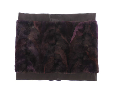Purple MINK Fur Scarf Foulard Neck Wrap Dolce & Gabbana