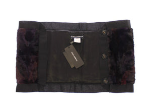 Purple MINK Fur Scarf Foulard Neck Wrap Dolce & Gabbana