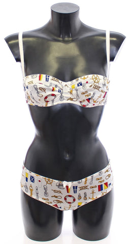 White Sailor Bra Panty Stretch Underwear Dolce & Gabbana