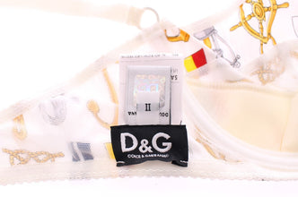 White Sailor Bra Panty Stretch Underwear Dolce & Gabbana