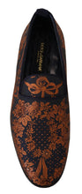 Blue Rust Floral Slippers Loafers Shoes Dolce & Gabbana