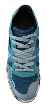 Blue Gray Leather Sport Low Top Sneakers Dolce & Gabbana