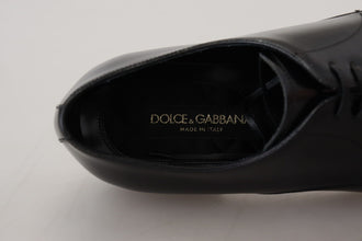 Black Leather Formal Dress Shoes Dolce & Gabbana