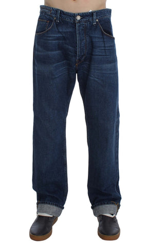 Blue Wash Cotton Baggy Loose Fit Jeans Acht