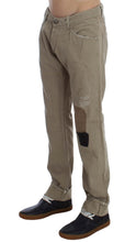 Beige Cotton Patchwork Jeans Acht