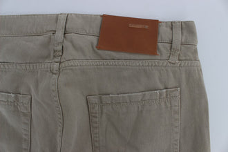 Beige Cotton Patchwork Jeans Acht