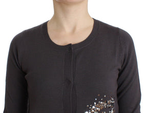 Purple Wool Sequined Cardigan Knit Sweater John Galliano