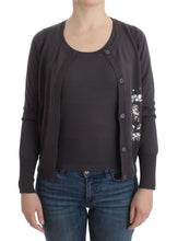 Purple Wool Sequined Cardigan Knit Sweater John Galliano