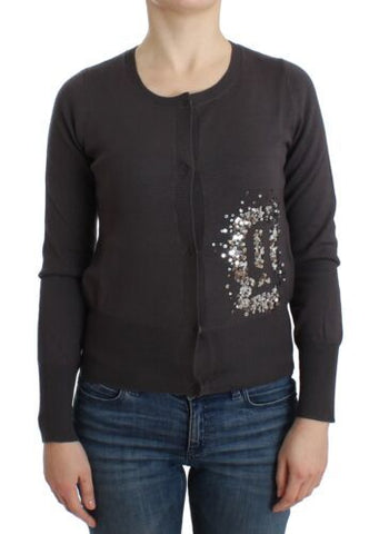 Purple Wool Sequined Cardigan Knit Sweater John Galliano