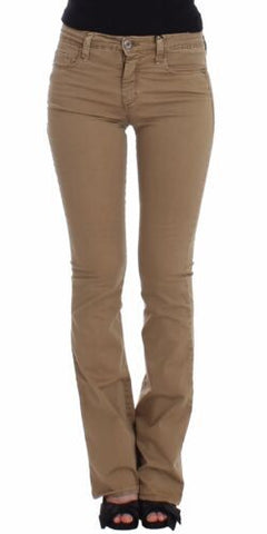Beige Straight Leg Denim Pants Stretch Jeans Costume National